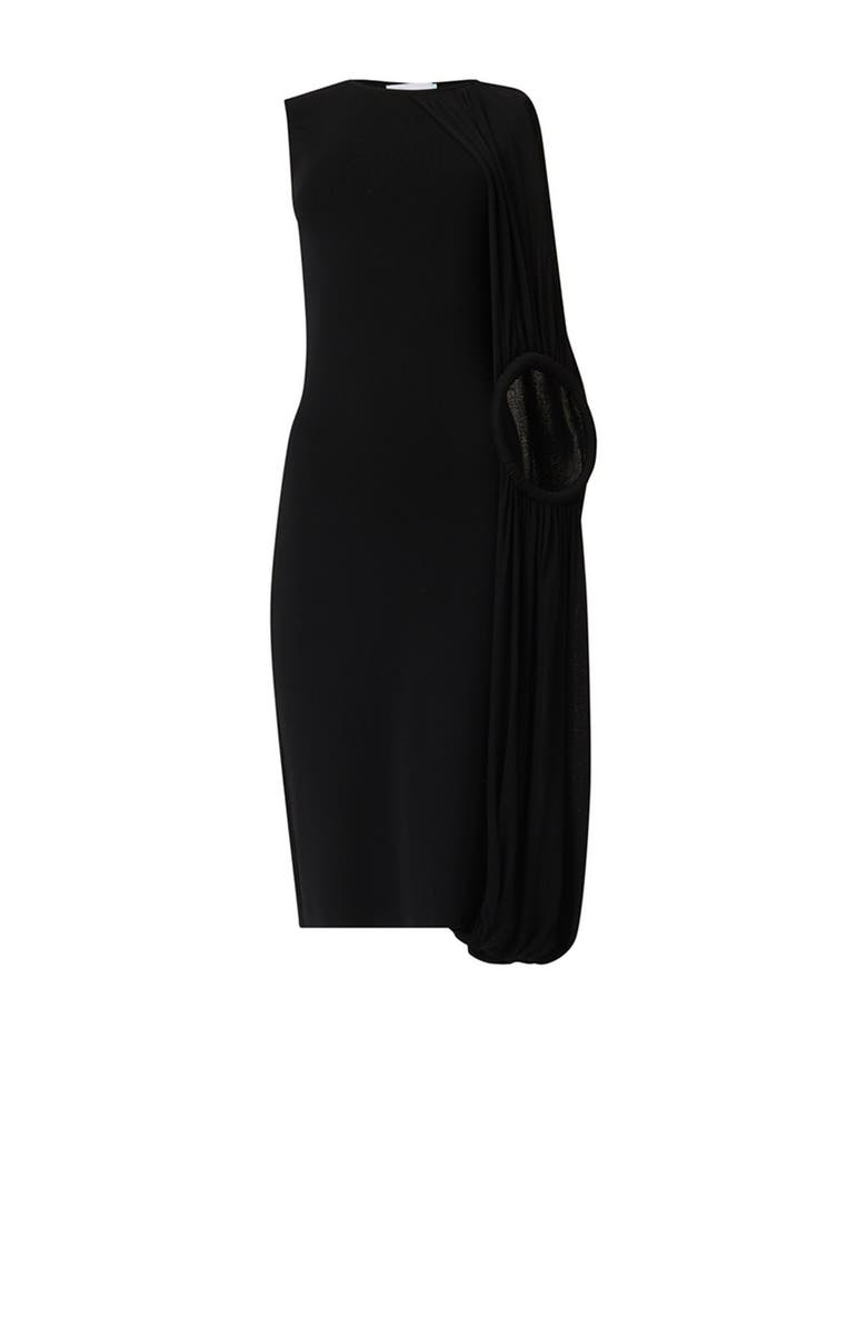 Leem Asymmetric Shoulder Hoop Knit Dress, Main, color, Black