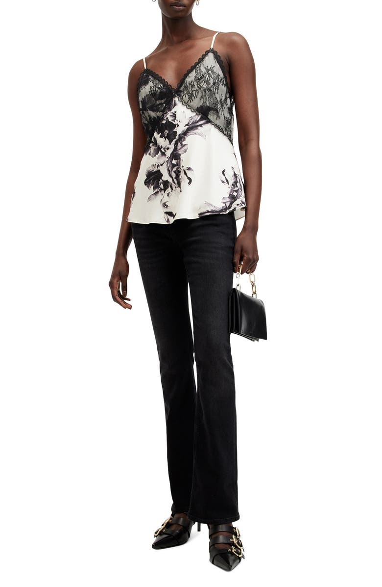 AllSaints Immy Floral Lace Detail Camisole, Alternate, color, 