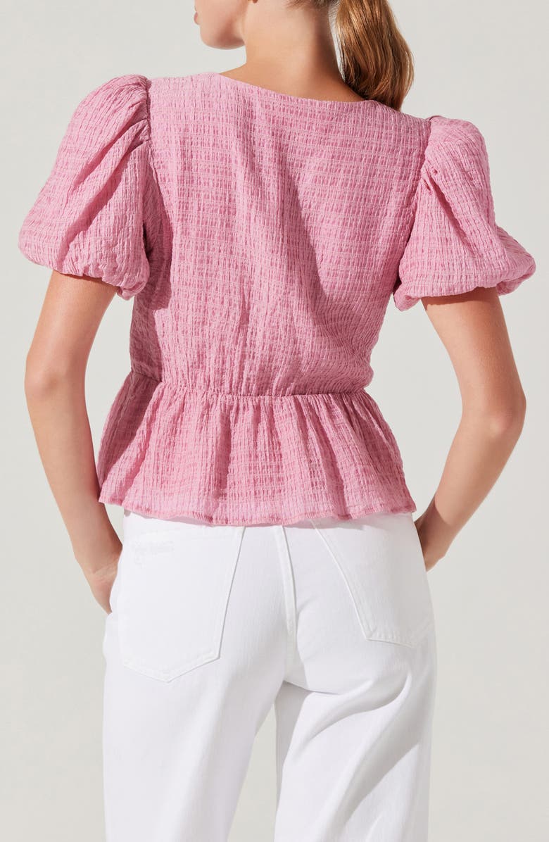 ASTR the Label Mylah Puckered Top, Alternate, color, Pink