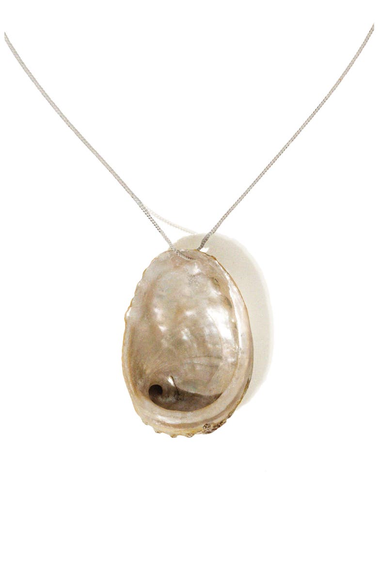 Salty Siren Abalone Necklace, Main, color, SILVER
