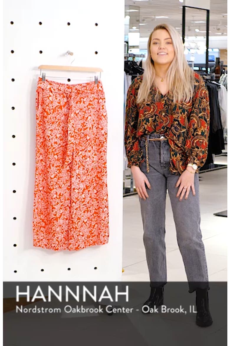 Print Wide Leg Crop Pants video