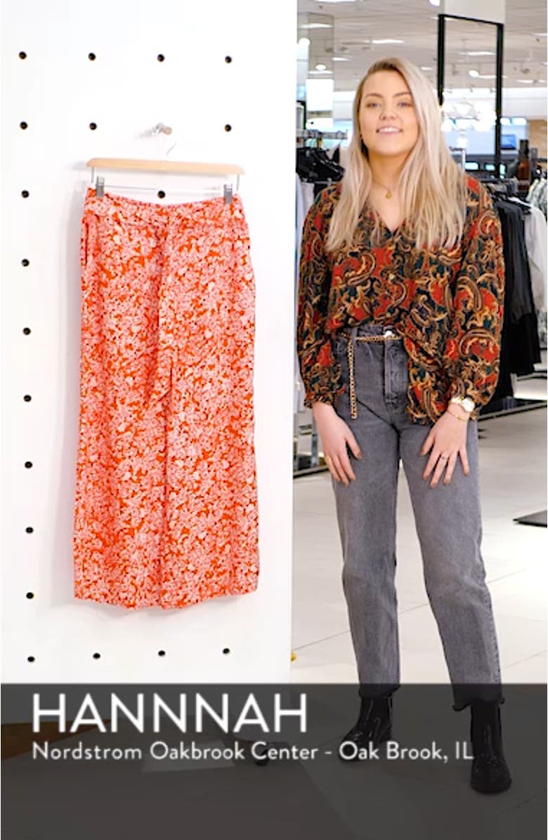 Print Wide Leg Crop Pants, sales video thumbnail