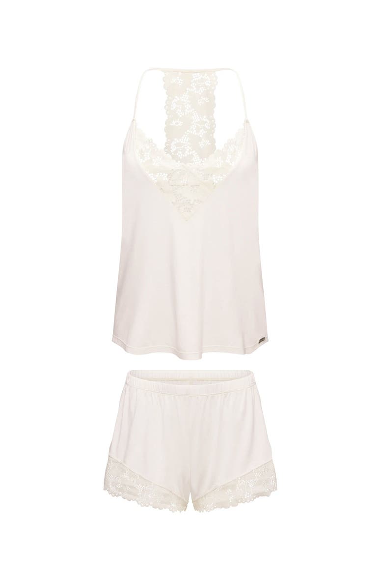 Jacky Pajama Cami & Shorts Set, Alternate, color, Light white