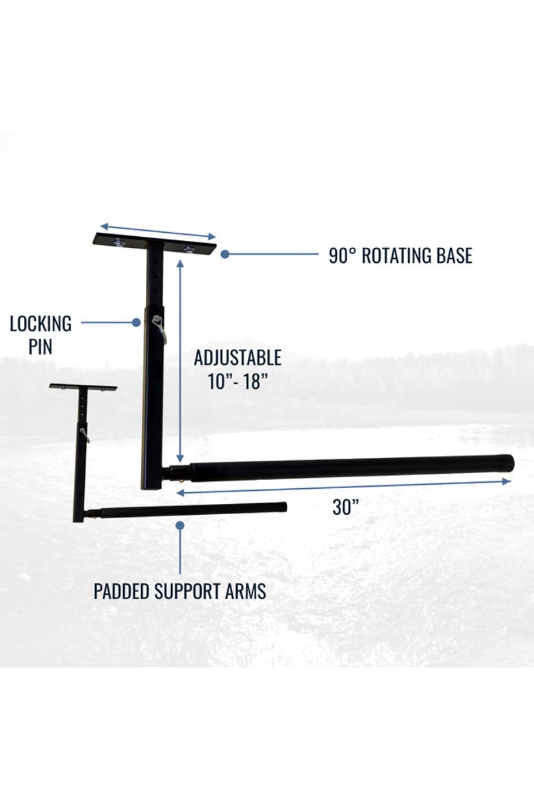Hi-Port 2 -Ladder Adjustable Ceiling Storage Rack -Single -Holds 75 lbs, Alternate, color, Black