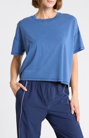 90 DEGREE BY REFLEX Stone Wash Boxy Crop T-Shirt