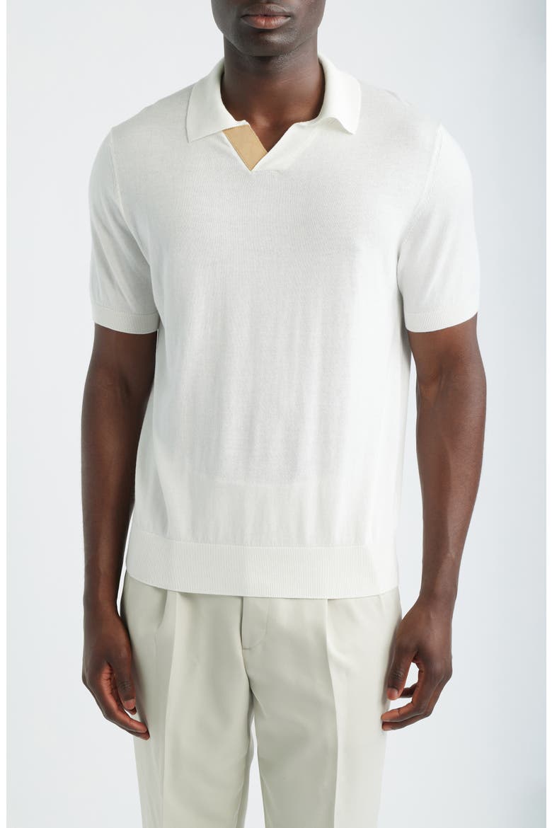 Regular Fit Johnny Collar Polo, Main, color, WHITE