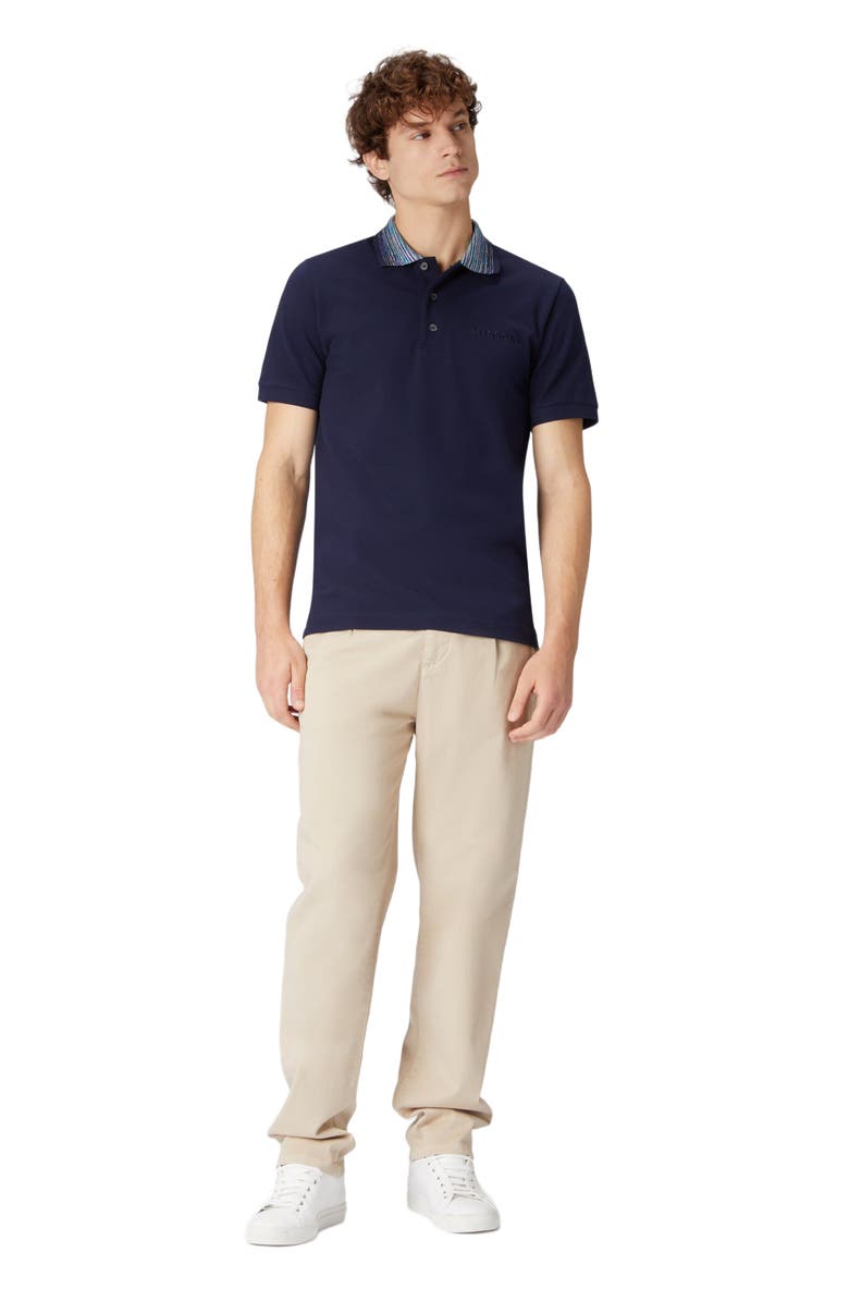 Missoni Cotton Polo Shirt With Slub Collar And Logo Lettering, Alternate, color, 
