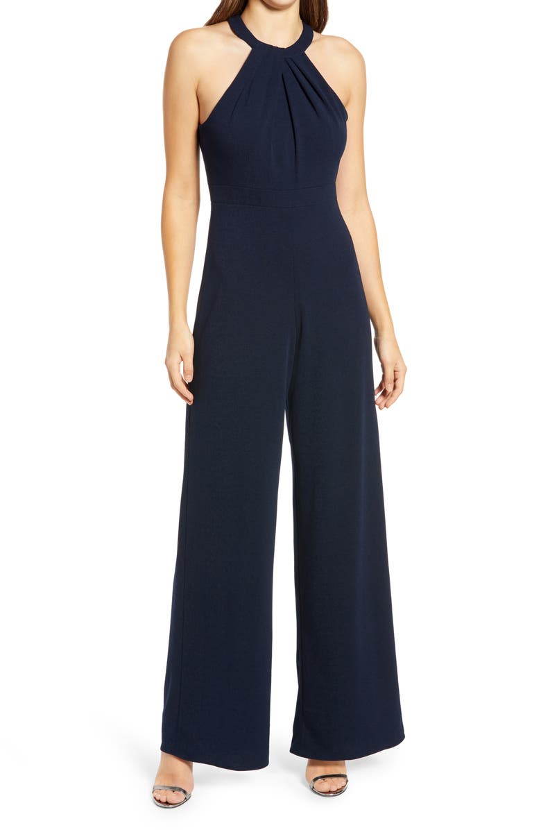 Dessy Collection Allison Stretch Crepe Jumpsuit, Main, color, 