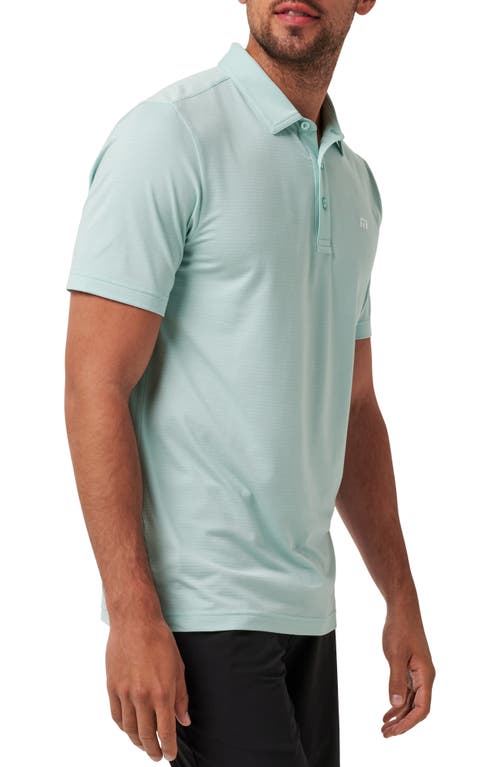 Travismathew The Heater Solid Short Sleeve Performance Polo In Eggshell Blue