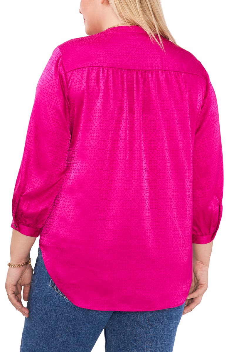 Vince Camuto V-Neck Jacquard Blouse, Alternate, color, 