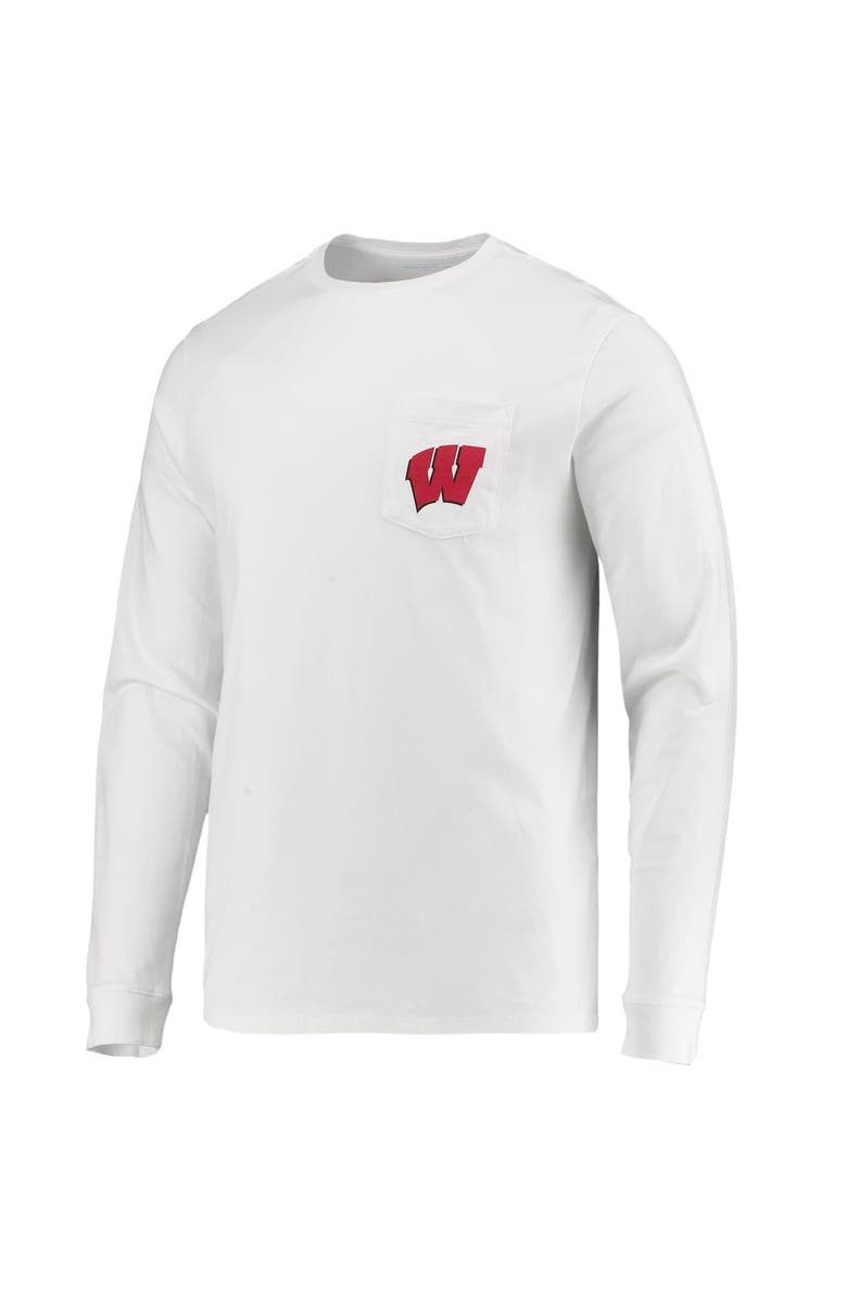 vineyard vines Men's Vineyard Vines White Wisconsin Badgers Football Whale Long Sleeve T-Shirt, Alternate, color, 