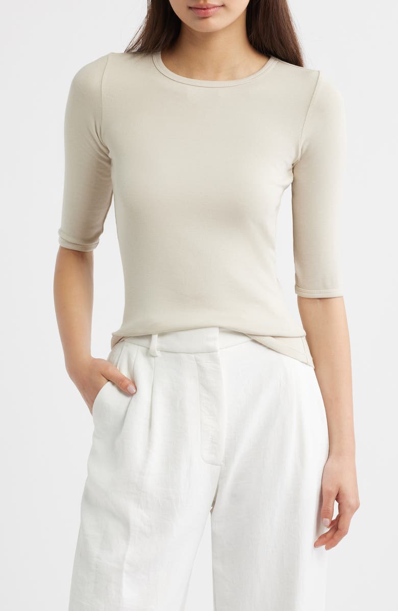 ARTLESS FOREVER Lee Three-Quarter Sleeve Top, Main, color, Stone