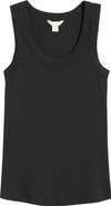 Caslon® Scoop Neck Rib Cotton Tank