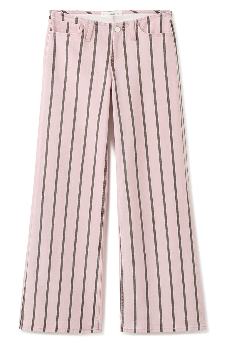 Striped Low Waist Wide Leg Jeans, Main, color, PASTEL PINK