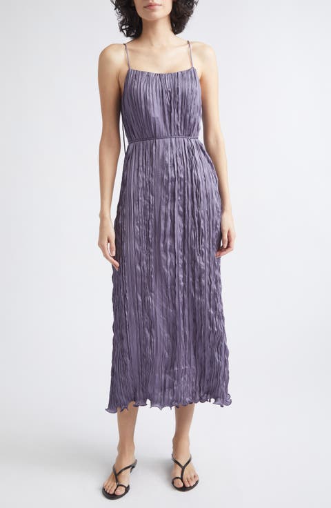 Esme Plissé Midi Slipdress