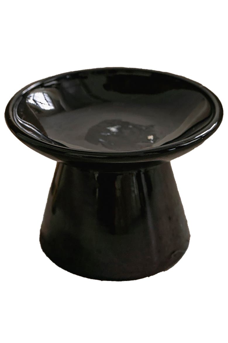 Flat Top Ceramic Bowl For Cats Black 7.5oz Capacity, Alternate, color, Black