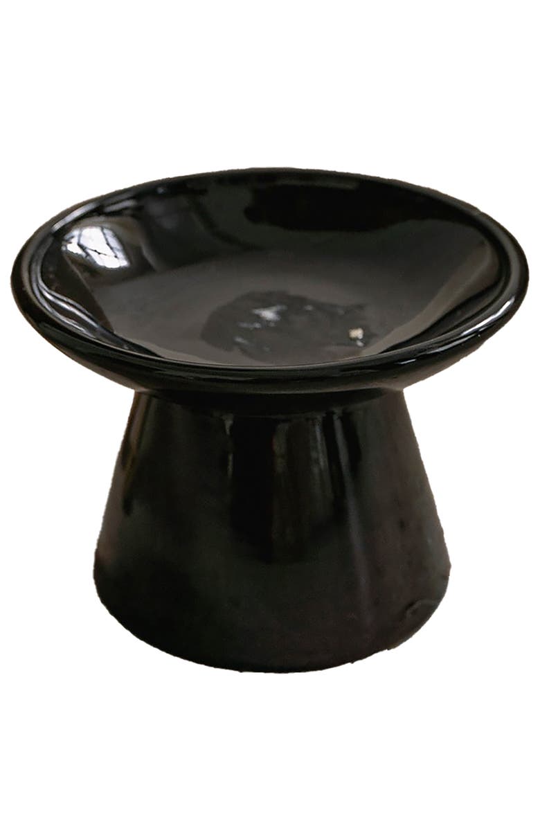 Dexypaws Flat Top Ceramic Bowl For Cats Black 7.5oz Capacity, Alternate, color, Black