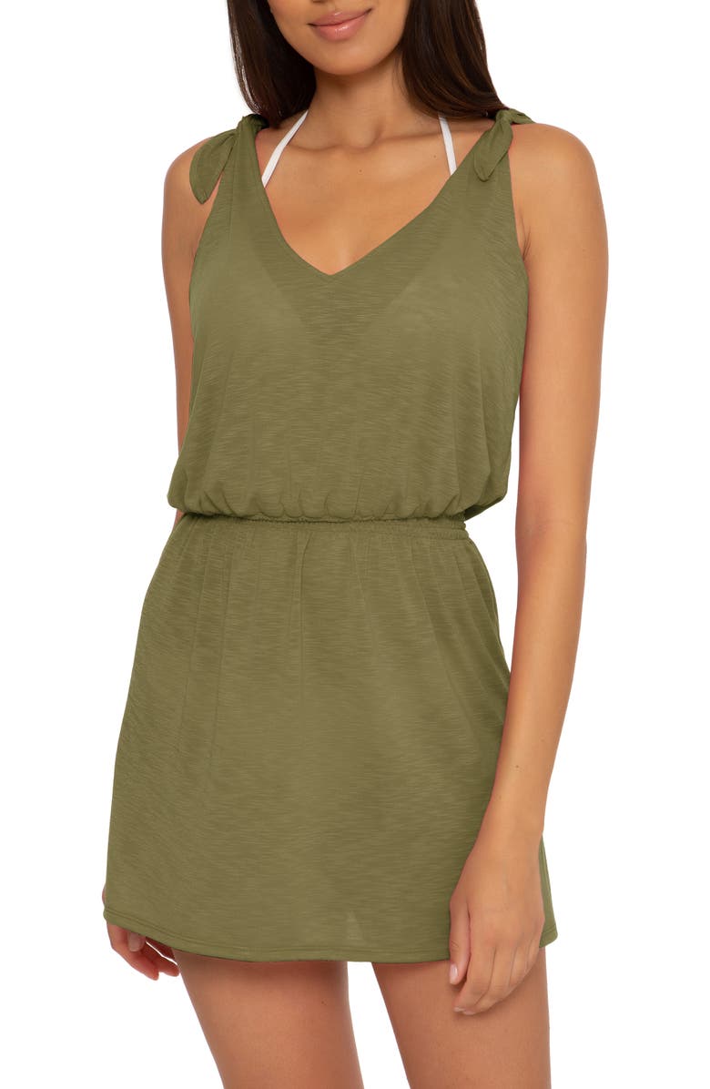 Becca Breezy Tie Shoulder Cover-Up Dress, Main, color, 