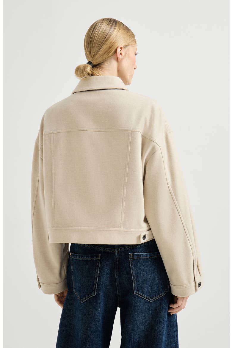 Lightweight cloth outerwear jacket, Alternate, color, Sand
