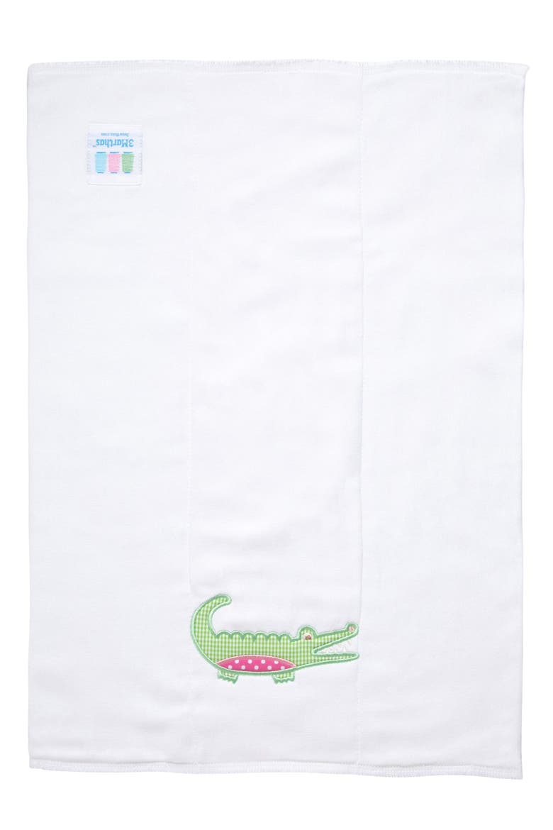 Playful Pals Applique Burp Cloth, Alternate, color, Pink Alligator