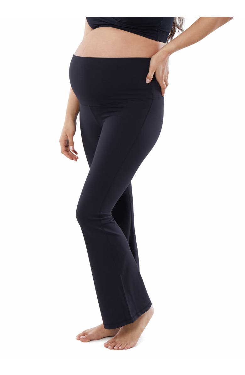 Ingrid & Isabel The Ultimate Flare Maternity + Postpartum Black Legging, Alternate, color, Black