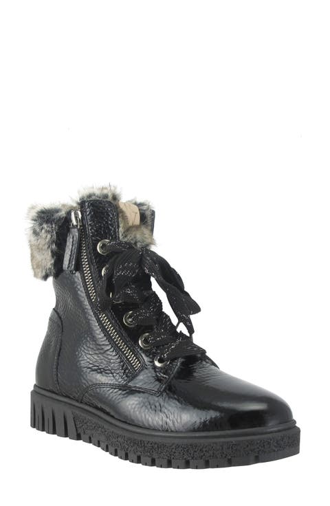 Isla Waterproof Crinkled Boot with Faux Fur Lining