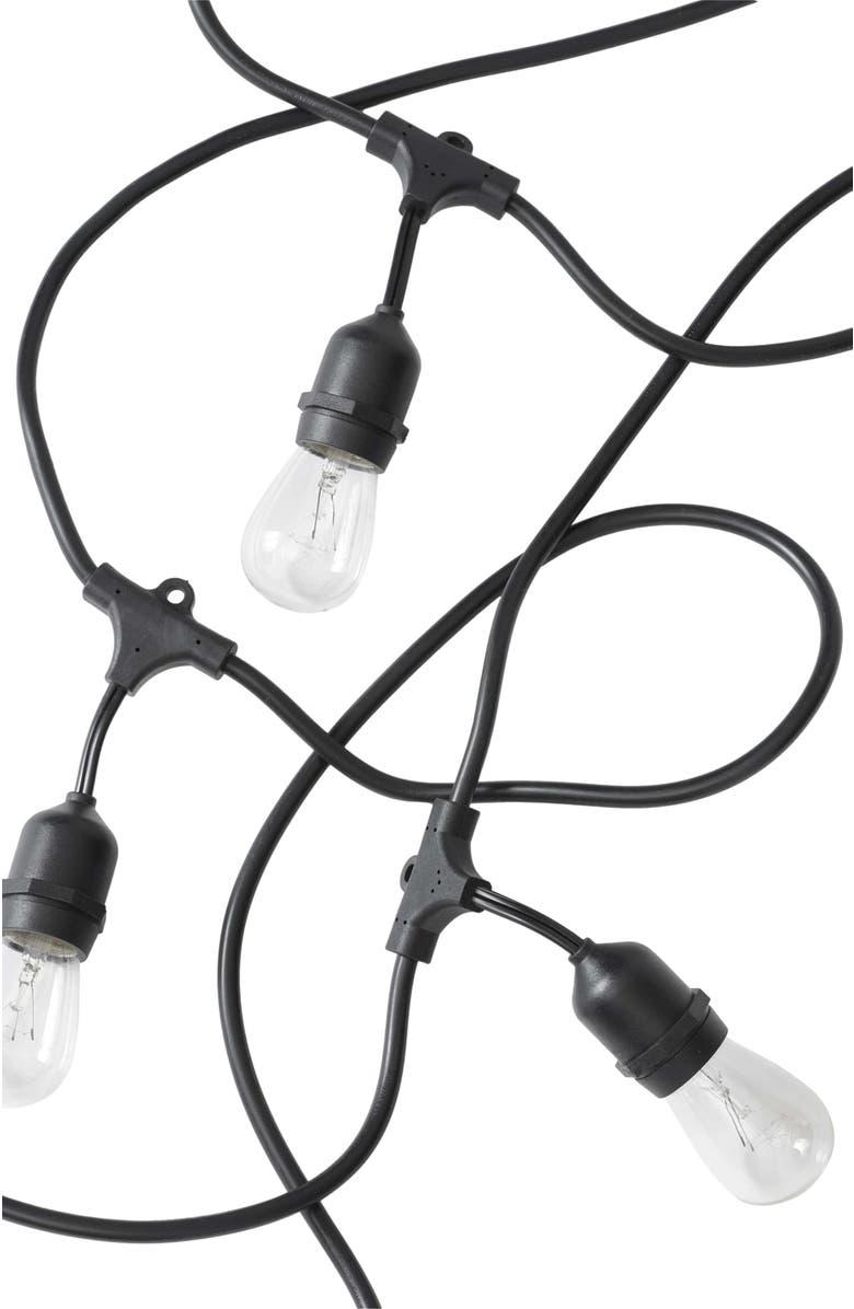 Brightech 24 ft or 48 ft, Plug‑In Heavy Duty Incandescent Glow Outdoor String Lights, Weatherproof Glass Bulbs, Main, color, 48 Ft 15 Bulbs | Warm White