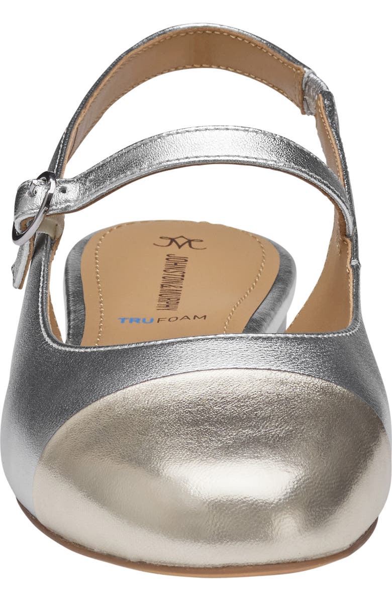Johnston & Murphy Claire Mary Jane Slingback Flat, Alternate, color, Metallic Sheepskin