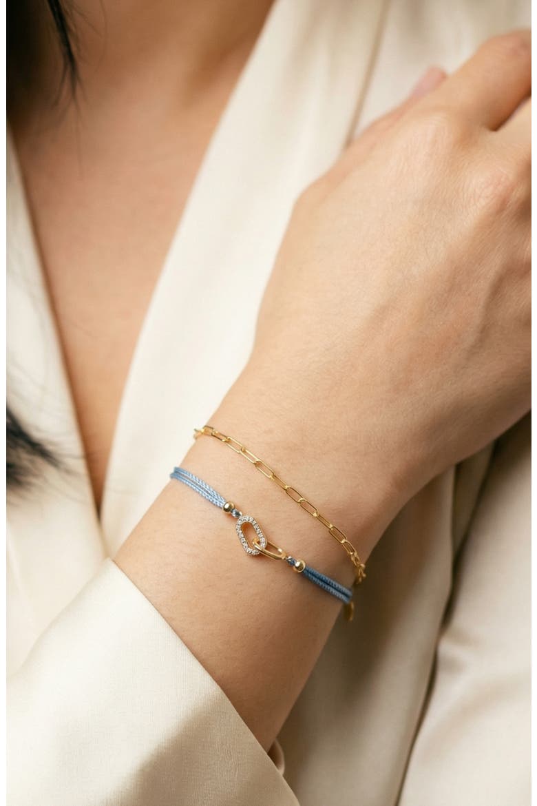 Set of 2 Friendship Bracelets, Alternate, color, GOLD/ BLUE