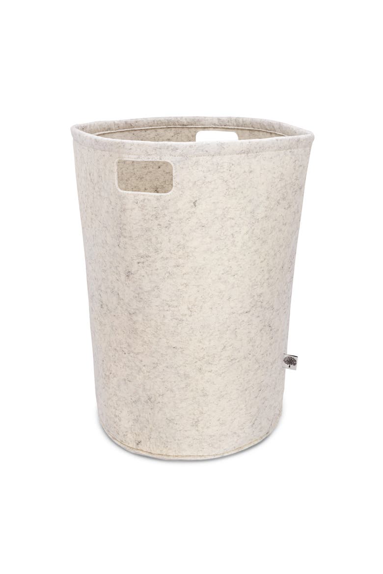 Felt Laundry Hamper, Main, color, White