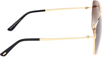 Stella 67mm Oversize Navigator Sunglasses