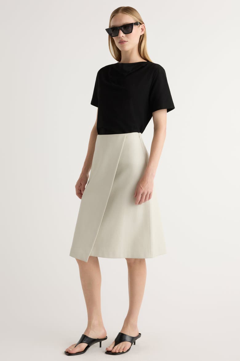 Kendra Organic Cotton Cowl-Neck Tee, Alternate, color, Black