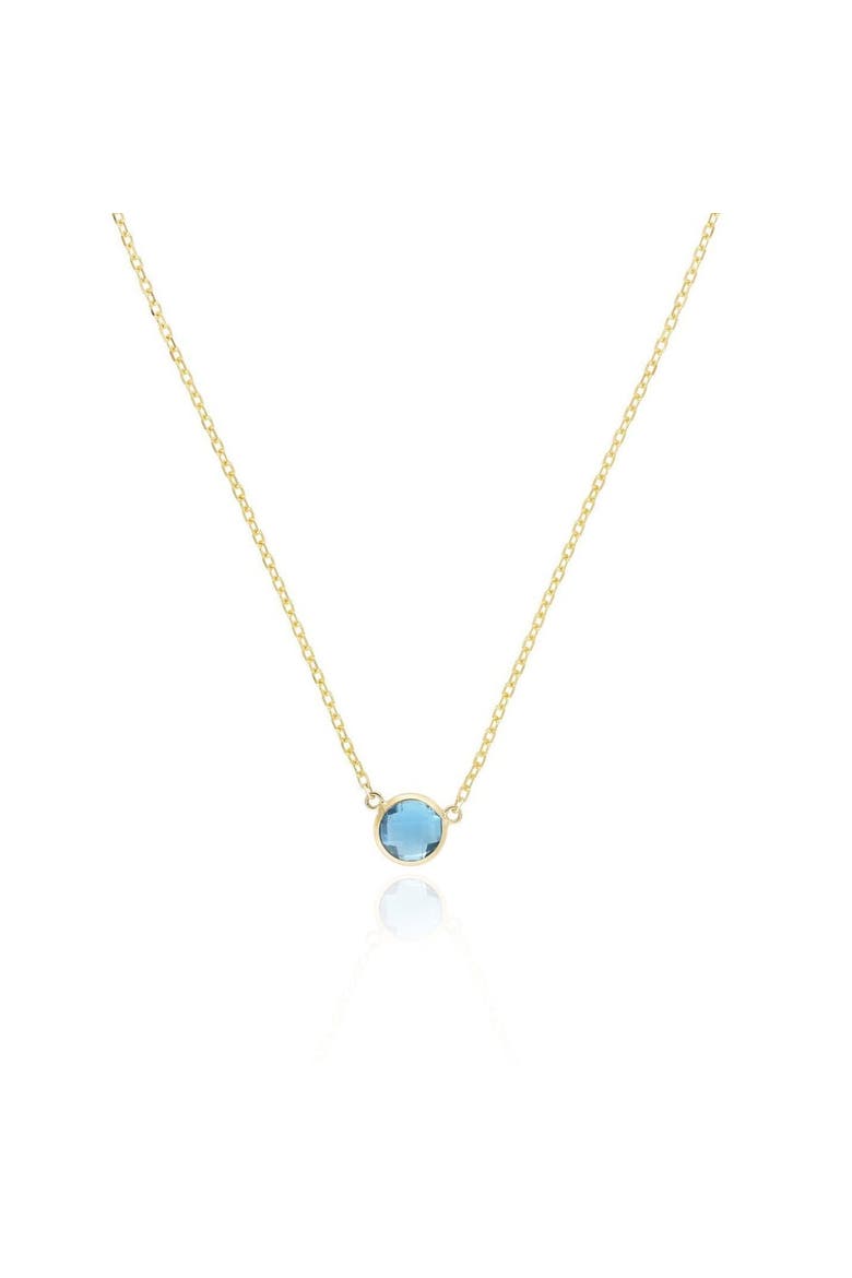 Blue Topaz Single Bezel Necklace, Main, color, Blue Topaz
