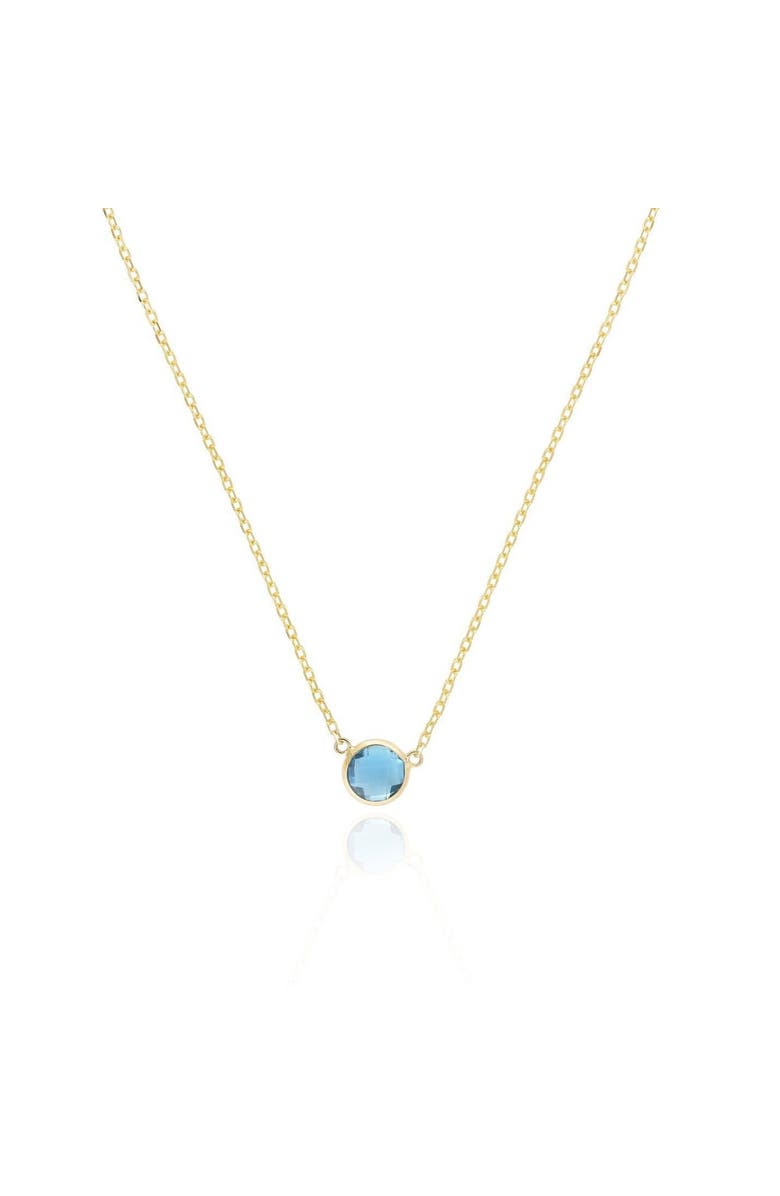 The Lovery Fine Jewelry Blue Topaz Single Bezel Necklace, Main, color, Blue Topaz