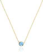 The Lovery Fine Jewelry Blue Topaz Single Bezel Necklace