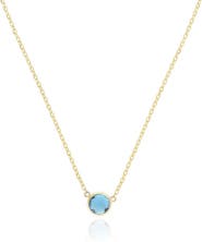 The Lovery Fine Jewelry Blue Topaz Single Bezel Necklace