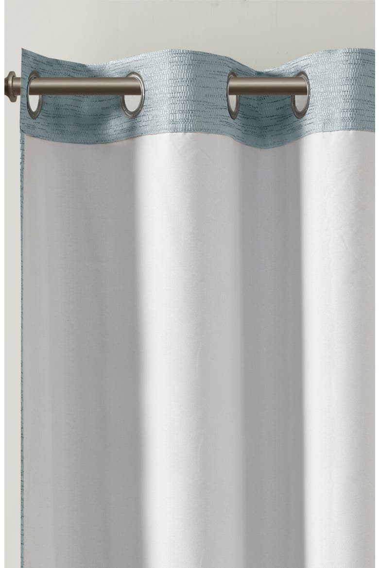 Beautyrest Rocky Solid Textured Jacquard Total Blackout Magnetic Closure Panel Pair, Alternate, color, BLUE