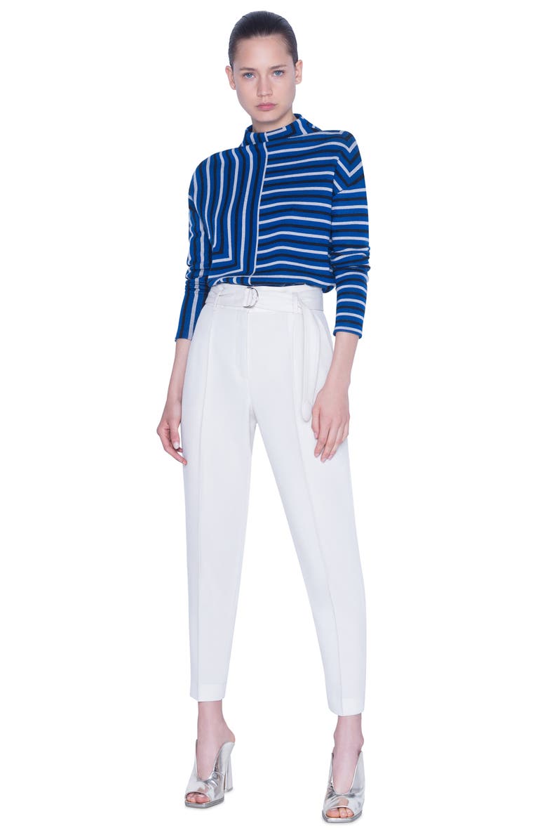 Akris punto Square Stripe Jacquard Merino Wool Sweater, Alternate, color, 