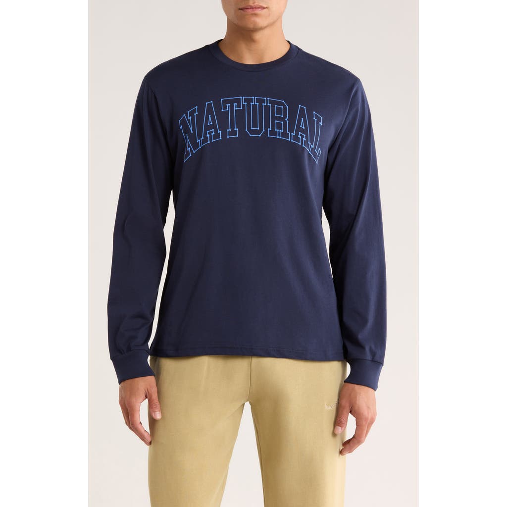 Museum of Peace & Quiet Outline Long Sleeve Graphic T-Shirt in Navy  product