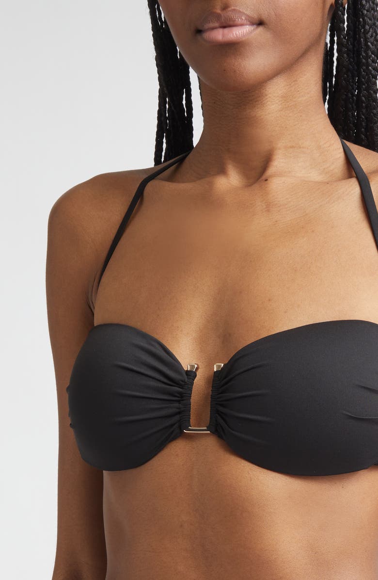 Max Mara Bandeau Bikini Top, Alternate, color, Black