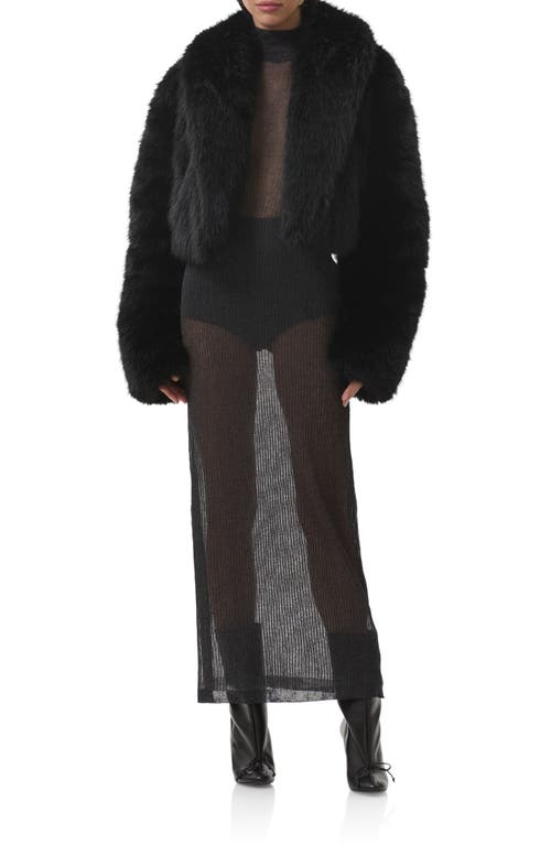 Afrm Stephanie Faux Fur Jacket In Black