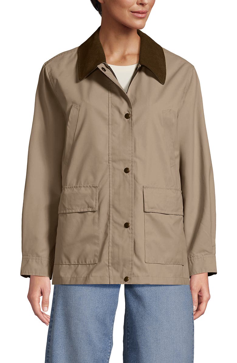 Lands' End Waxed Barn Jacket, Alternate, color, Soft Almond
