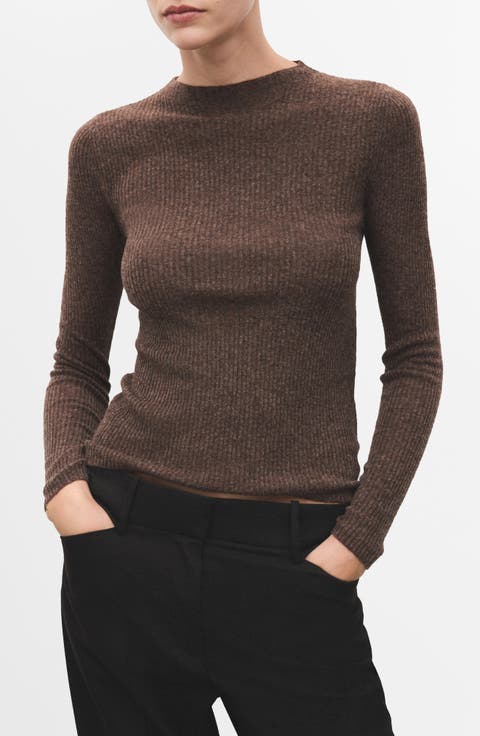 Mock Neck Rib Sweater (Regular & Plus)
