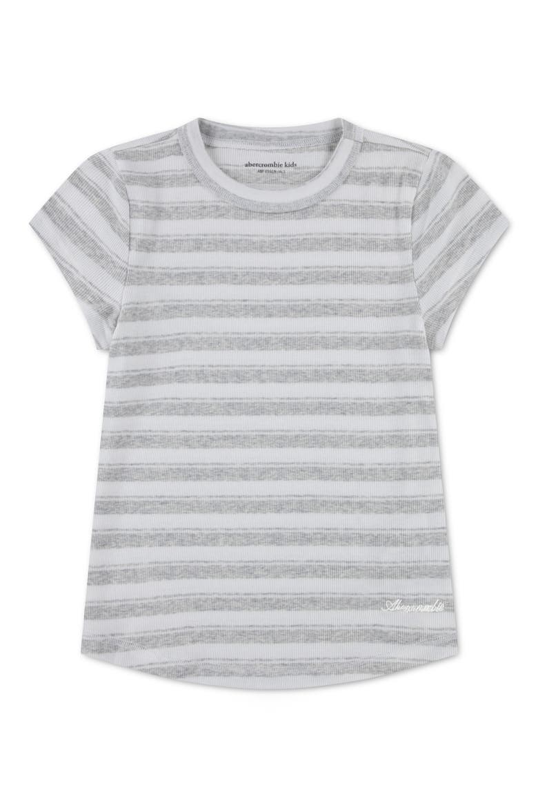 Kids' Striped Baby Tee, Main, color, LIGHT GREY HEATHER