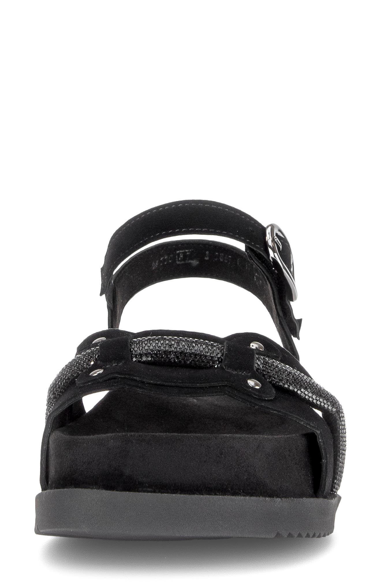 Gabor Ankle Strap Sandal, Alternate, color, Black