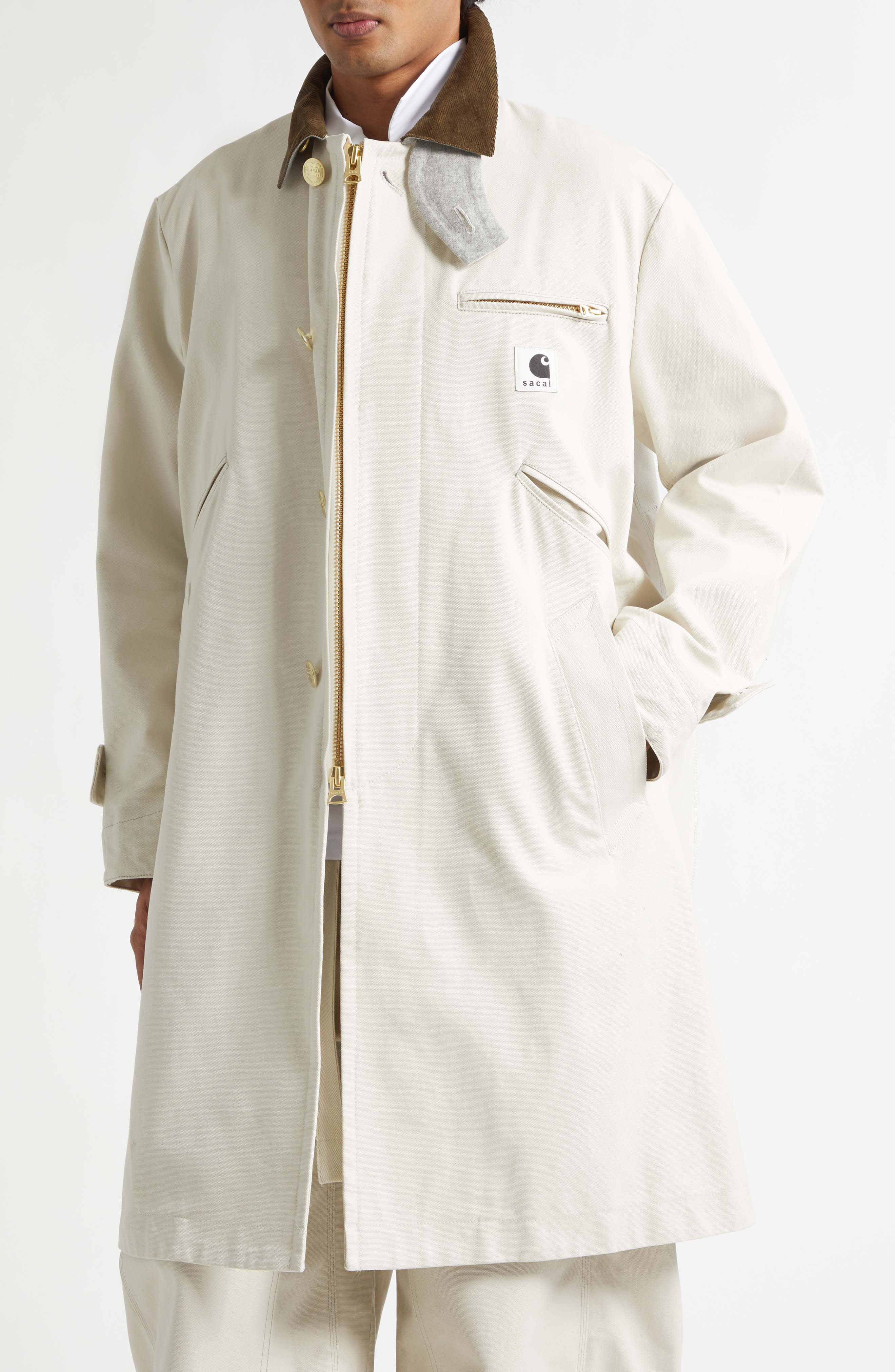 Sacai x Carhartt WIP Duck Canvas Balmacaan Coat (Men) | Nordstrom