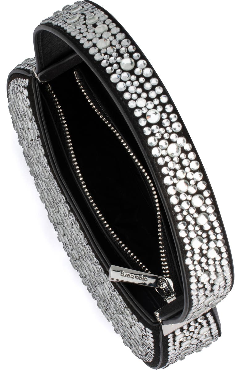 Olga Berg Desie Crystal Shoulder Bag, Alternate, color, Black