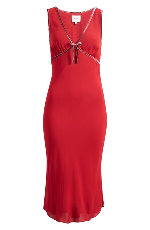 Nomi Velvet Bow Detail Midi Dress