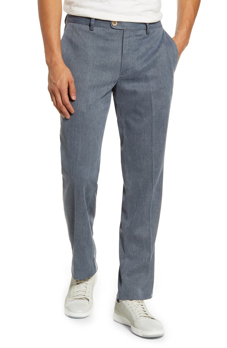 Tommy Bahama Havana Herringbone Authentic Silk Blend Straight Leg Pants, Main, color, Ink