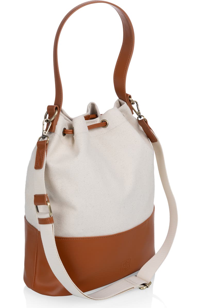 Picnic Time Sirolo Canvas & Leatherette Tote, Alternate, color, Beige Canvas